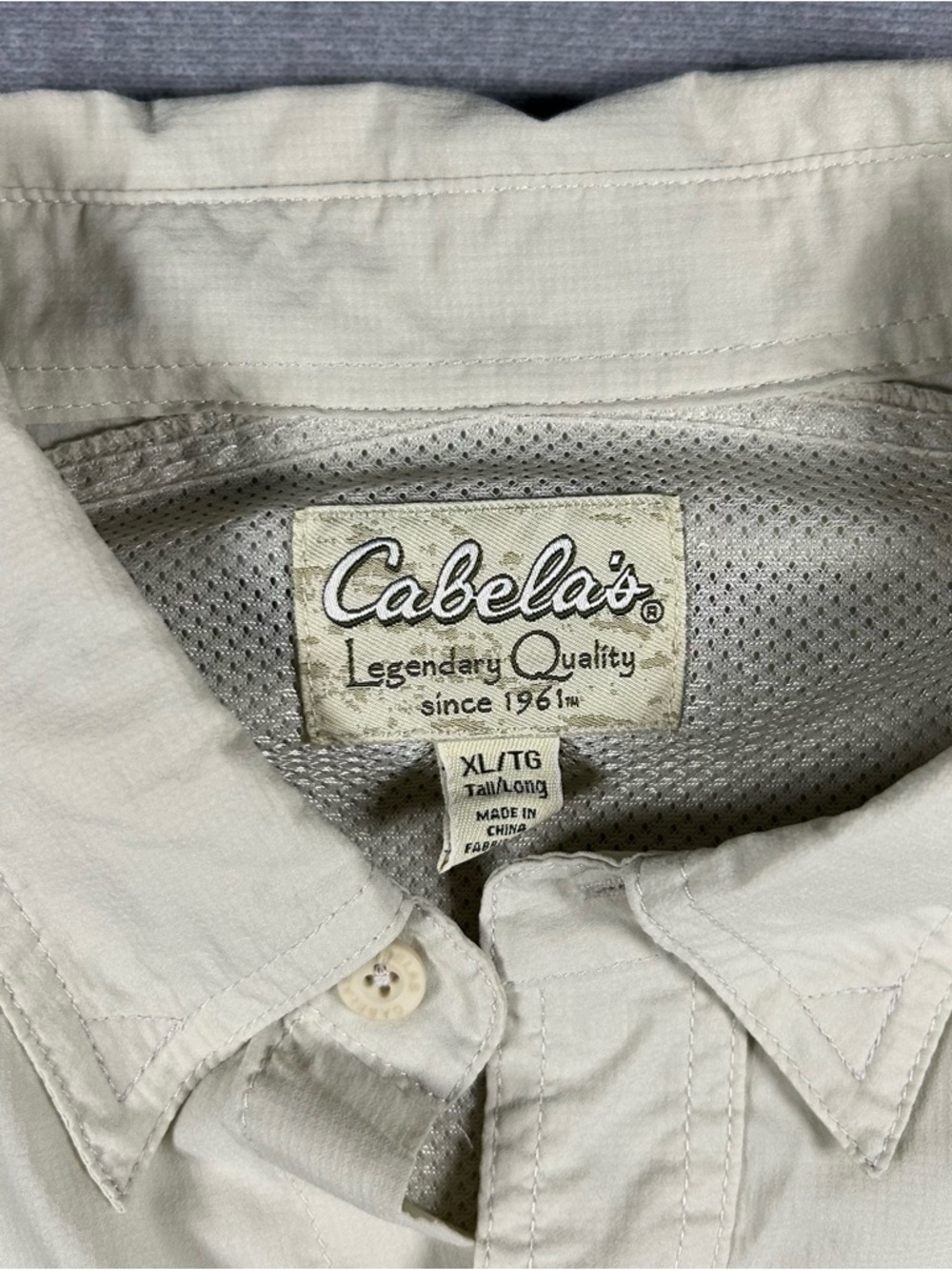 Cabela's Lightweight Outdoor Button-Up Shirts — Sage & Ivory Size XL Tall - Picture 8 of 9
